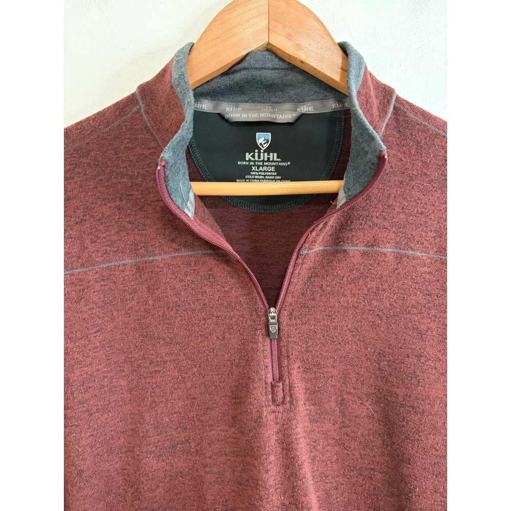 Kuhl Ryzer 1/4 Zip Pullover Mens XL Mahogany Fleece Sweater Performance Hiking